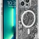 for iPhone 13 Pro Case Clear Magnetic, Compatible with MagSafe, Ocean Marine Animals Pattern, Slim Shockproof Camera Lens Protection Phone Case for Women Men 6.1" - White