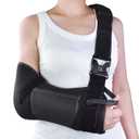 Arm Sling for Shoulder & Elbow Injury – Adjustable Shoulder Surgery Sling, Breathable & Lightweight Arm Support, Comfortable Sponge Shoulder Pad for Rotator Cuff & Elbow Recovery, Fits Left/Right Arm (Black, Small) 