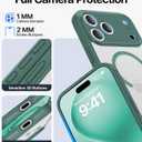 Faiono Magnetic for iPhone 17 Pro Case [Full Camera Protection][Military-Grade Protection][Compatible with MagSafe] Shockproof Protective Slim Phone Case for iPhone 17 Pro, Night Green