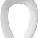 BEMIS 1955CT Commercial Open Front Plastic Toilet Seat, Heavy Duty Industrial Seat without Lid, Secure Installation for Long Lasting Use, Made in USA, Elongated, White