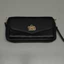 Crossbody Wallet Case for iPhone 16 Pro 6.3", Magnetic Detachable Floral PU Leather Phone Case with RFID Blocking Card Holder Wristlet Mirror Flip Zipper Shoulder Purse for Women - Black B