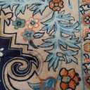 Ciicool 3x5 Washable Blue Rug Boho Floral Non-Slip Bedroom Rugs for Entryway Throw Rug Soft Low-Pile Indoor Floor Carpet for Living Room Laundry Foyer Decor