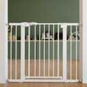 Babelio 26-40" Pressure Mounted Baby Gate for Stairs, PressGuard Dog GateTriple-Lock, Pressure/Wall Mount No Drilling, Heavy Duty, Auto Close, Easy Install for Doorways/Kitchens/Hallway, White
