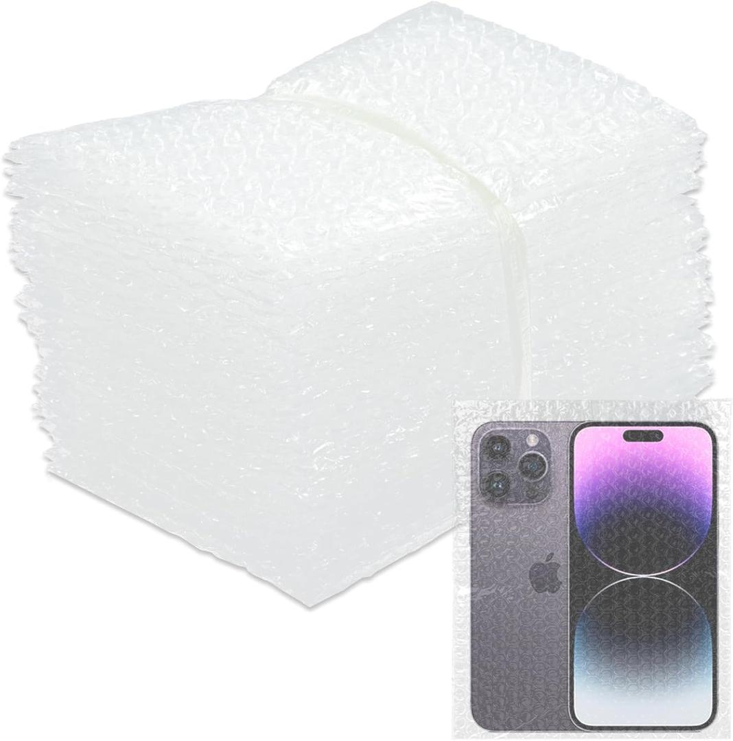 50 Pcs Bubble Pouches Wrap, 6"x8" Clear Bubble Out Bags for Packing & Shipping, Double Wall Bubble Cushioning for Moving, Fragile Small Items Storage