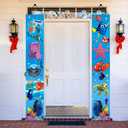 2Pcs Finding Nemo Birthday Porch Sign Door Hanging Banner Party Supplies for Finding Nemo Theme Door Decorations