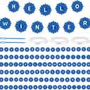 Kosiz 116 Pcs DIY Letter Custom Banner Customizable Banner Kit Winter Snowflake Letter Garland Including 111 Letters Numbers 3 Rope 2 Threading Device for Winter Holiday Xmas Home Classroom Decor (Blue)