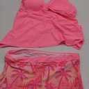 ROSEWE Womens Tankini Bathing Suits, Two-Piece Smocked Swim Dress, Print Swimsuits with Board Shorts, Extra Large, Coral 