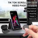Tiktok Scrolling Ring, Bluetooth Camera Remote Control, Scrolling Ring Remote for iPhone TikTok FB YouTube IG Android Phone, Fingertip Wireless Scroller Page Turner (Black)