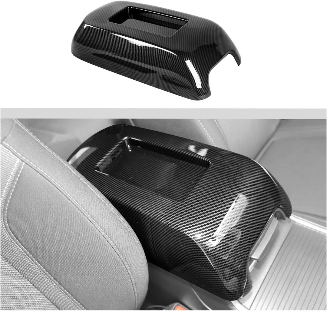 JWWY Center Console Armrest Cover for 20112025 Dodge Charger & Chrysler 300C, Armrest Pad Cover Case, Interior Accessories, Carbon Fiber ABS