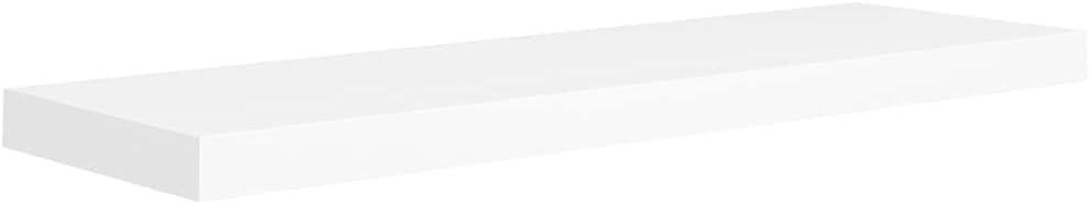 vidaXL Modern Floating Wall Shelf White | Honeycomb MDF and Metal Frame | Ideal for Books, Awards, Collectibles | Dimensions: 31.5"x9.3"x1.5"