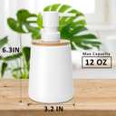 Soap Dispenser Plastic Bamboo with Pump Liquid Hand Lotion Dispenser for Shampoo Bathroom Kitchen 12 oz White 2 Pack