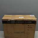 Record Player with Passive Bookshelf Speakers Belt-Drive Vintage Turntable for Vinyl Records External Dual Stereo Speakers LP Players 3 Speed Wireless AUX Headphone Input Auto Stop Retro Black Wooden