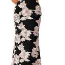 ZESICA Cocktail Wedding Guest Dresses for Women 2026 Summer Strapless Floral Bodycon Mesh Tube Formal Party Midi Dress, M
