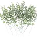 36pcs Artificial Eucalyptus Leaves Stems Real Grey Green Touch Leaf Branches for Home Office Flowers Bouquet Centerpiece Wedding Decoration
