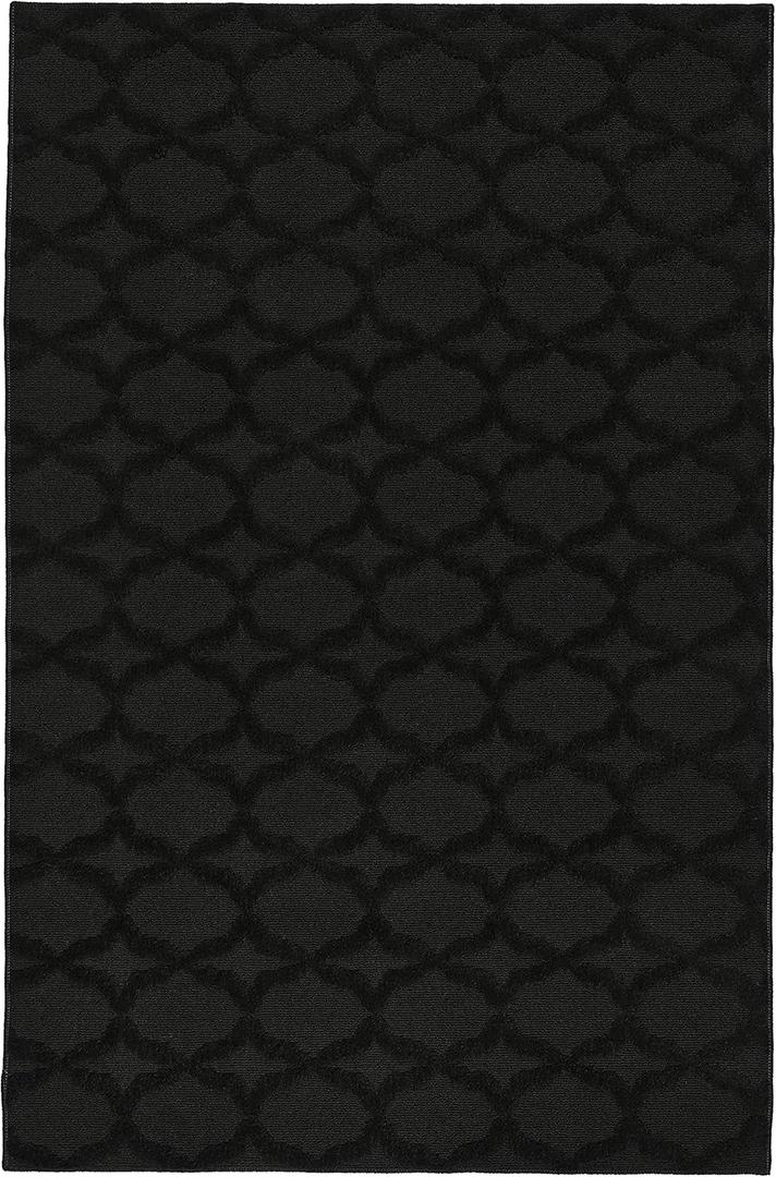 Garland Rug Sparta Non Slip Polypropylene 4 Ft. X 6 Ft. Black Area Rug- Ideal for Living Rooms & Hallways, Stylish & Durable for High-Traffic Areas