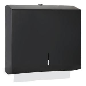 Paper Towel Dispenser Wall Mount, Matte Black Stainless Steel Commercial Paper Towel Holder with Lock, Large Capacity 250 C Fold/300 Multifold Towels