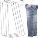 Colingmill 4 Sets Pants Stretcher Wrinkle Free Pants Hangers Hang to Dry Stretchers for Creased Wrinkle Free Slacks Without Ironing (Silvery)