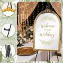 Novabright Wedding Mirror Welcome Sign Welcome to Our Wedding Sign with 1 Set Easel Display Stand for Bridal Shower, Reception Wall Decor, Event Signage, 22.4 x 17.7 inches