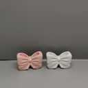2 Pieces Coquette Bow Toothbrush Holder, Cute White and Pink Bowtie Toothbrush Holder, Coquette Bowknot Design Ceramic Bathroom Decor, Bathroom Countertop Supplies for Home