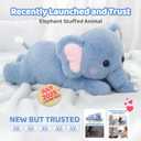 Mewaii Weighted Stuffed Animals with Microwavable Heating Pad - 5 lbs Adjustable, Heatable & Coolable Elephant Plush for Realistic Hug, Removable Inner Pad, Perfect Plush Gift for Kids (23 Inch)