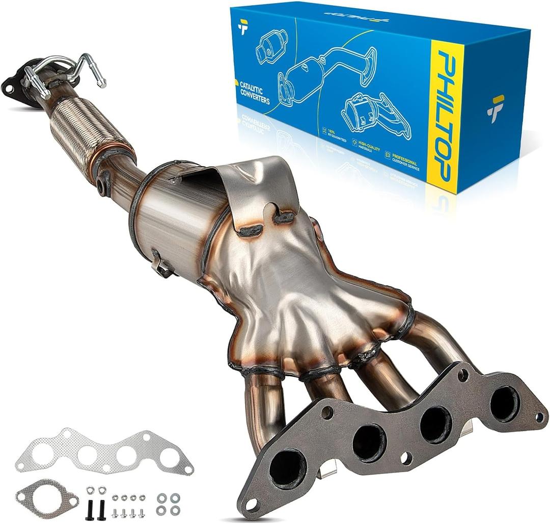 PHILTOP Front Direct-Fit Catalytic Converter Kit W/Gasket Compatible with Ford 2012-2017 Focus 2.0L Replace# 16647, 641514, 30580 (EPA Compliant)
