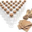 50 Pieces 30 ML Glass Bottles with Cork Stoppers Mini Small Glass Bottles, for Wedding Favors, Crafts Home Decorations