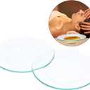 HOMSFOU Wax Heater Liner 2 Pcs Replacement Oil Warmer Dish Wax Melt Warmer Liner Dish Round Glass Dish Candle Wamer Bowl Plate Wax Tray for Electric Lamps Oil and Tart Warmers