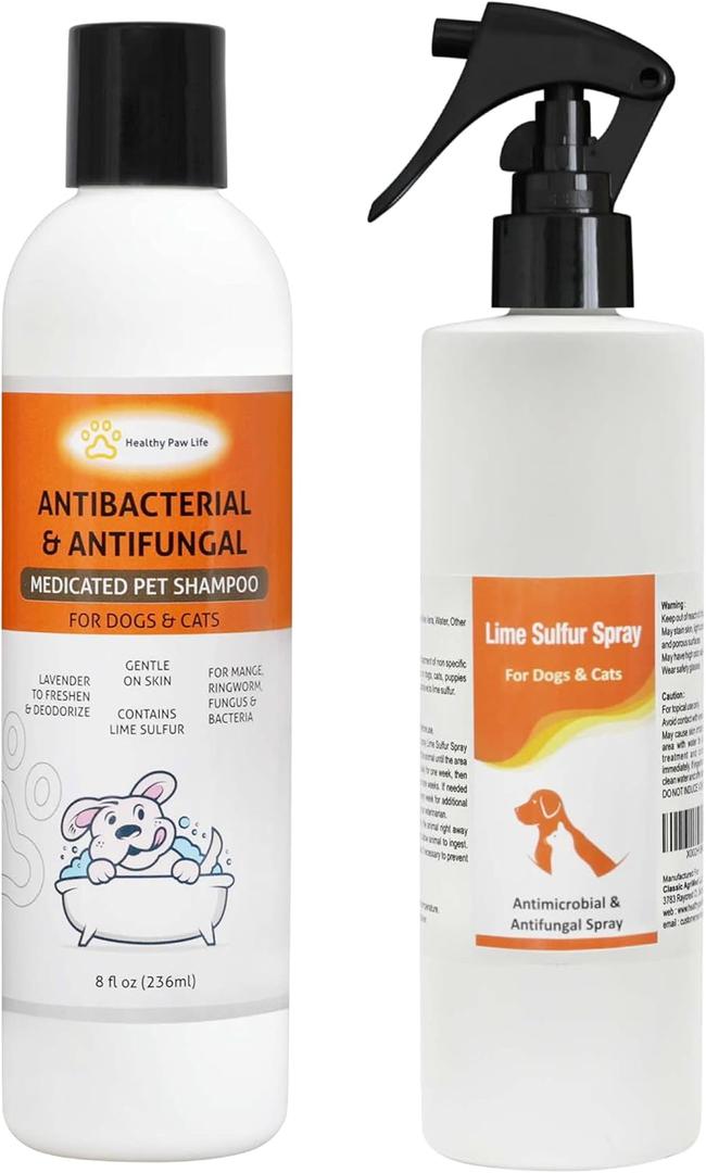 Bundle - 2 Items: Classic's Lime Sulfur Shampoo (8 oz) and Classic's Lime Sulfur Spray (8 oz)