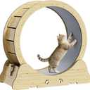 Cat Exercise Wheel, Quiet 34" Cat Treadmill for Indoor Cats, Running Wheel with Carpeted Runway & Safety Lock, Compact Design for Small & Adult Cats Weight Loss & Daily Exercise