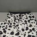 Mens Halloween Pumpkin Costume Pants Elastic Waist Skeleton Pants with Pockets (Small, Cow)