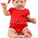 IVITA 16 inch Realistic Full Body Silicone Baby Dolls That Look Real, Soft Realistic Newborn Silicone Baby Dolls Gifts for Kids,Birthday Gifts - Girl