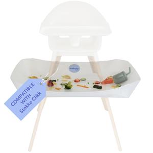 CATCHY - Food Catcher - Compatible with Stokke Clikk High Chair + 12 Other High Chairs - Highchair Sold Separately - Baby & Toddler Food & Mess Catcher - Under High Chair Accessory, White