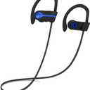 Bluetooth Wireless Headphones, Best Sports Earphones w/Mic IPX7 Waterproof HD Stereo Sweatproof Earbuds for Gym Running Workout 8 Hour Battery Noise Cancelling Headsets Cordless Headphone - Blue