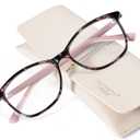 Madison Avenue Blue Light Blocking Glasses Anti Eyestrain UV Glare Blue Light Glasses for Women with Case, TV Phone Computer Gaming Eyeglasses (Pink Demi)