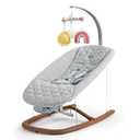 Chicco Float Baby Bouncer Seat, Quilted Organic Cotton Seat Pad, Included Toy bar with Plush Toys, Cloud/Grey