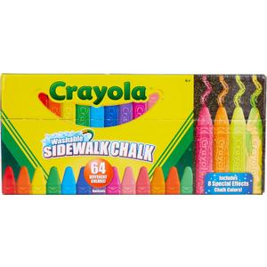 Crayola Ultimate Washable Chalk Collection (64ct), Bulk Sidewalk Chalk, Outdoor Chalk for Kids, Anti-Roll Sticks, School Supplies