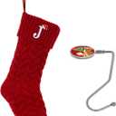 Christmas Stockings Personalized Custom Initials 18 Inches Knitted Christmas Stockings with Letter Fireplace Hanging Monogram Xmas Stockings for Kids,Family Holiday Party DecorationRed J