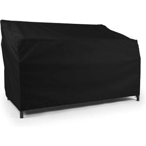 Covermates Classic Outdoor Patio Sofa Cover Heavy-Duty 12-Gauge Vinyl with Polyester Lining, Elastic Hem & Mesh Vent for Moderate Weather Protection, 62W x 32D x 34H, Black