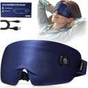 Heated Eye Mask for Dry Eyes - Silk Cordless Warm Eye Compress Moist Heat, FSA HSA Eligible, Eye Heating Pad for Stye Treatment, Tired Eyes, Sleep, Travel, Washable, Rechargeable, Blue