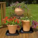 DOITOOL 2pcs Square Plant Saucer 13.76 Inch Plastic Plastic Plant Pot Tray, Black Square Planter Saucer Flower Pot Drip Holder for Drainage