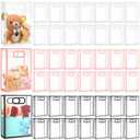 Dunzoom 50 Pcs Clear Plastic Gift Bag with Handle Reusable Transparent Pink Party Favor Flower Bag for Wedding Bridal Birthday Mother Day Gift 10.2 x 7.1 x 3.2''(Black Pink White Trim)