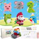 Alutaba 6Pcs Crochet Kit for Beginners, Crochet Animal Kits for Adults and Kids with Step by Step Videos Tutorials, Knitting Kit for Crochet Lovers Great Birthday Holiday Gift, DIY Handmade Gifts