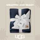 UGG Nita Twin Blanket, Luxury Soft Twin XL Warm Blanket for Bed or Extra Large Throw for Couch, Cozy Bedding, Dorm or Bedroom Decor, 60-inch x 90-inch, Navy Blue