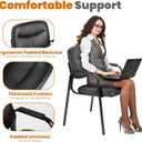OLIXIS Office Waiting Room Chairs Set of 2, Leather Desk Reception Guest Stationary Side Chair with Padded Arms for Home Conference Lobby Medical Clinic