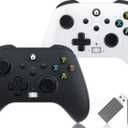 Xexvyrin Wireless Controller for X-box One, X-box Series X/S, PC,Gaming Controller with TURBO, Macro Function, 6-Axis Gyro, 3.5mm Audio Jack, 2.4GHz Adapter（Black and white two-pack）
