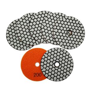SHDIATOOL 7Pcs 4-Inch Dry Diamond Polishing Pads Grit 200 for Granite Marble Stone Sanding Pads Grinding Pads Abrasive Set