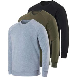 Real Essentials 3 Pack: Men's Soft Plush Fleece Crewneck Sweatshirt - Athletic Pullover Sweater (Big & Tall) (XX-Large)