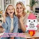 2 x Valentines Day Birthday Gifts for Mom,Handmade Crochet Rocket Mom Gifts from Daughter Son,Funny Mothers Day Small Gift for Best Mama Wife Moms Mother in Law Bonus Step,Cute Space Office Desk Decor