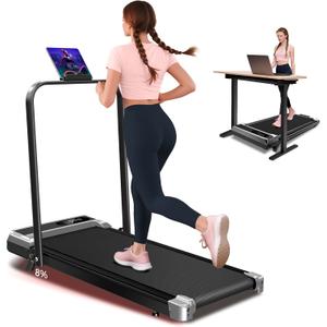 Walking Pad Treadmill with 8% Incline,Foldable Treadmills for Home and Office, 3.0 HP Quiet Walking Pad Treadmill with Walking Pad with Handle 350 LBS Capacity.