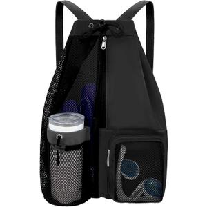 Beach Backpack with Wet Pocket Drawstring Mesh Beach Bag Waterproof Swimming Pool Backpack for Men and Women